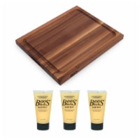 John Boos Walnut Wood 21 Inch Au Jus Carving Board and Care Cream, 5 Oz (3 Pack)