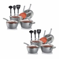 Nutrichef Nonstick Cooking Kitchen Cookware Pots and Pans, 20 Piece Set, Pink