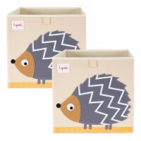 3 Sprouts Children's Foldable Fabric Storage Box Soft Toy Bin, Hedgehog (2 Pack)