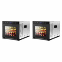 NutriChef Electric 600W Countertop Food Dehydrator with 6 Trays, Silver (2 Pack)