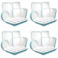 NutriChef 6 Piece Non Stick Kitchen Stackable Ceramic Baking Pan Set (4 Pack)