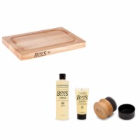 John Boos Block Maple Reversible Cutting Board with 3 Pc Care & Maintenance Set