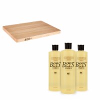 John Boos Maple Wood Chop N Slice Cutting Board w/ Board Maintenance Oil 3 Pack
