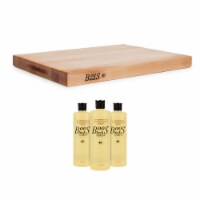 John Boos Commercial Series 20 Inch Maple Cutting Board & Mystery Oil (3 Pack)