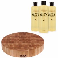 John Boos Classic Collection Round Chopping Block Bundle w/ Mystery Oil (3 Pack)