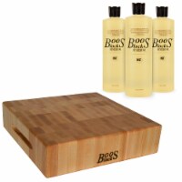 John Boos Classic Collection Wood Chopping Block Bundle w/ Mystery Oil (3 Pack)