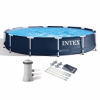 Intex 28211ST 12' x 30  Frame Round Above Ground Swimming Pool Kit with Canopy