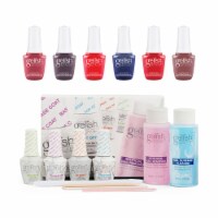 Gelish Mini Midnight Caller Collection Gel Nail Polish Bundle w/ Basix Care Kit