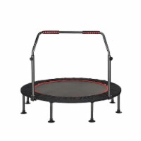 Kensone 48 In Foldable Mini Fitness Trampoline w/ Adjustable Foam Handle, Black