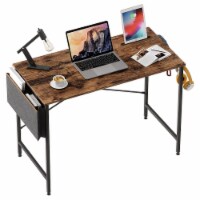 Bestier Computer Office Desk Workstation with Storage Bag, Rustic Brown, 39 Inch