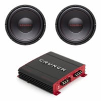 Crunch 12 800 W 4 Ohm Car Subwoofer Speaker (2 Pack) w/ Audio Stereo Amplifier