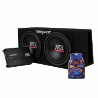 MTX 12  Subwoofer Enclosure and Amplifier with QPower Super Flex Wiring Amp Kit