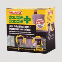 Reliance Products Double Doodie Plus Large Toilet Waste Bags, Gray (2 Pack)