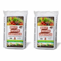 Brut Worm Farms Organic Worm Castings Soil Builder, 30 Pound Bag (2 Pack)
