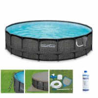 Summer Waves Elite 20ft x 48in Above Ground Frame Swimming Pool Set with Pump