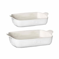 Emile Henry Modern Classics Ceramic 4.8 Quart and 3.2 Quart Baking Dish, Sugar