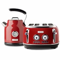 Haden Dorset 1.7 Liter Cordless Electric Kettle and 4 Slice Bread Toaster, Red Perspective: Main