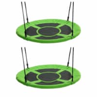 Swinging Monkey Giant 40  Web Outdoor Family Play Saucer Swing, Green (2 Pack)