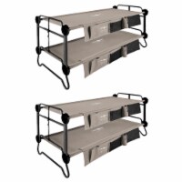Disc-O-Bed XL Cam-O-Bunk Benchable Double Cot with Organizers, Tan (2 pack)