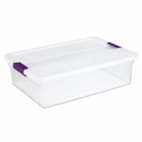 Sterilite 30 Qt Clear Plastic Stackable Storage Bin w/ Grey Latch Lid, 24  Pack, 24pk - Kroger