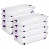 Sterilite 60 Quart ClearView Latch Lid Wheeled Underbed Storage Box, (8 Pack)
