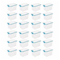 Sterilite Large 20 Qt Home Storage Container Tote with Latching Lids, (24 Pack)