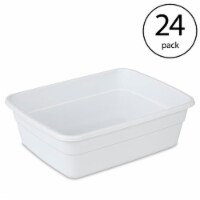 Sterilite Small Portable Rectangle Plastic 8 Qt Dish Pan Basin, White (24 Pack)