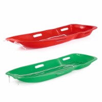 Slippery Racer Downhill Xtreme Adults Kids Toboggan Snow Sled, Red and Green