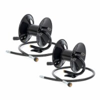 Apache Steel Pressure Washer Reel for 50 Foot Hose with Pump, Black (2 Pack)