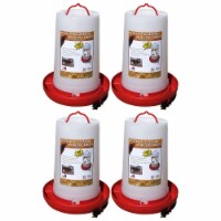 Farm Innovators Heated Plastic Hanging Poultry Water Fountain, Red (4 Pack)