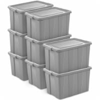 Sterilite Tuff1 30 Gallon Plastic Storage Tote Container Bin with Lid (8 Pack)