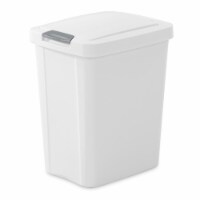 Sterilite 10438004 7.5 Gal TouchTop Wastebasket w/ Titanium Latch, White 12 Ct Perspective: Main