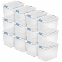 Sterilite 25 qt. Capacity Clear Plastic Storage Tote Bins with Lids (12-Pack)