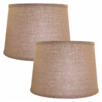 ALUCSET Burlap Drum Lampshades for Table Lamps and Floor Lights, Set of 2, Brown