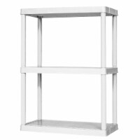 Gracious Living 3 Shelf Storage Unit Organizers for Home or Garage, White (2 Pk)