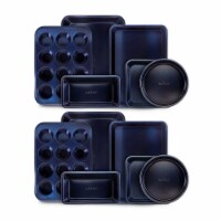 NutriChef 6 Piece Nonstick Carbon Steel Oven Baking Pans, Blue Diamond (2 Pack)