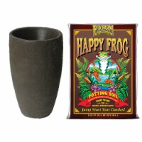 Algreen Valencia Curve Flower Pot Planter, Brown & FoxFarm Potting Soil, 12 Qt