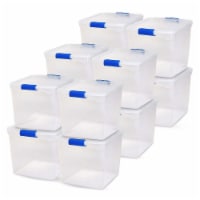 Homz 31 Quart Heavy Duty Clear Plastic Stackable Storage Containers, 12 Pack