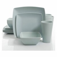 Gibson Home 16 Pc Melamine Dinnerware Set Plates, Bowls, & Cups, Mint (4 Pack)