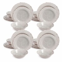 Gibson Studio California Mauna 12 Piece Melamine Dinnerware Set, Ice (4 Pack)