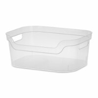 Sterilite 5.25 x 9.5 x 13 Inch Open Storage Bin w/ Carry Handles, Clear (8 Pack)