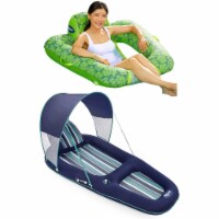 Aqua Leisure Inflatable Lounger w/ Canopy & Zero Gravity Inflatable Recliner