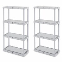 Gracious Living Knect-A-Shelf 4 Tier Light Duty Storage Shelving System (2 Pack)