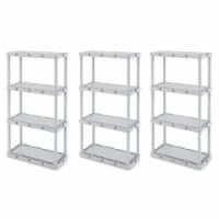 Gracious Living Knect-A-Shelf 4 Tier Light Duty Storage Shelving System (3 Pack)
