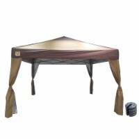 Z-Shade 10 x 10 Ft Portable Canopy w/ Skirts, Tan & 5 Lb Leg Weights, Set of 4