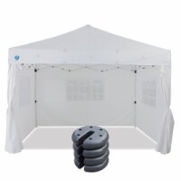 Z-Shade Venture 12 x 10 Foot Pop Up Canopy Tent and 4 Pack of Leg Weights, White
