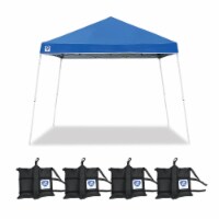 Z-Shade 10 x 10 Foot Horizon Canopy Tent, Blue & Leg Wrap Weight Bags, Set of 4