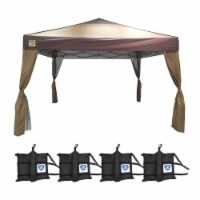 Z- Shade 10 x 10 Ft Canopy Tent w/ Skirts, Tan & Leg Wrap Weight Bags, Set of 4