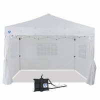 Z-Shade Venture 12 x 10 Ft Pop Up Canopy Tent and Wrap Around Weight Bags, White