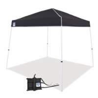 Z-Shade 10 x 10 Ft Angled Leg Tent w/ a 4 Pack of Heavy Duty Weight Bags, Black